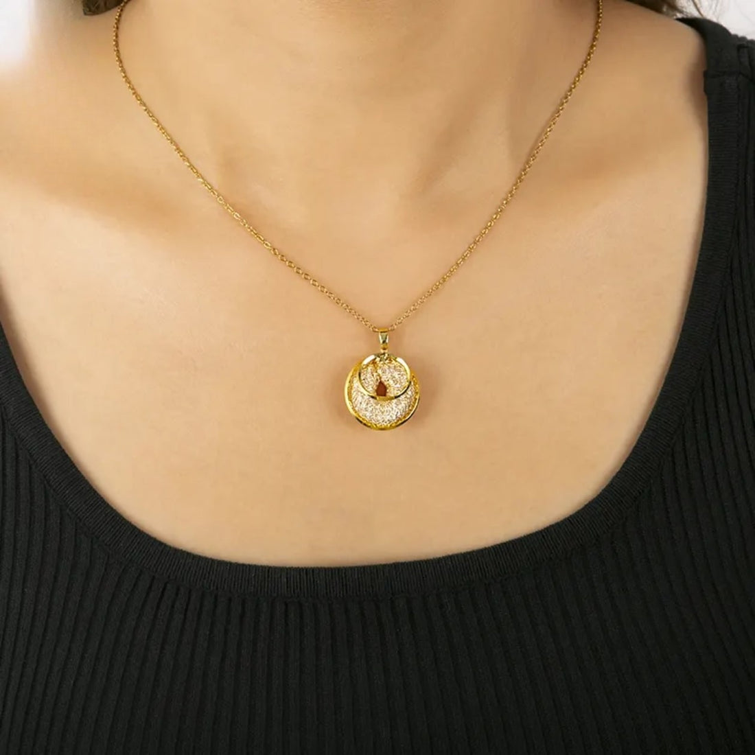 Orbit Textura – Double Disc Pendant