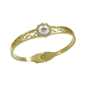 Pearl Halo Heart Bangle