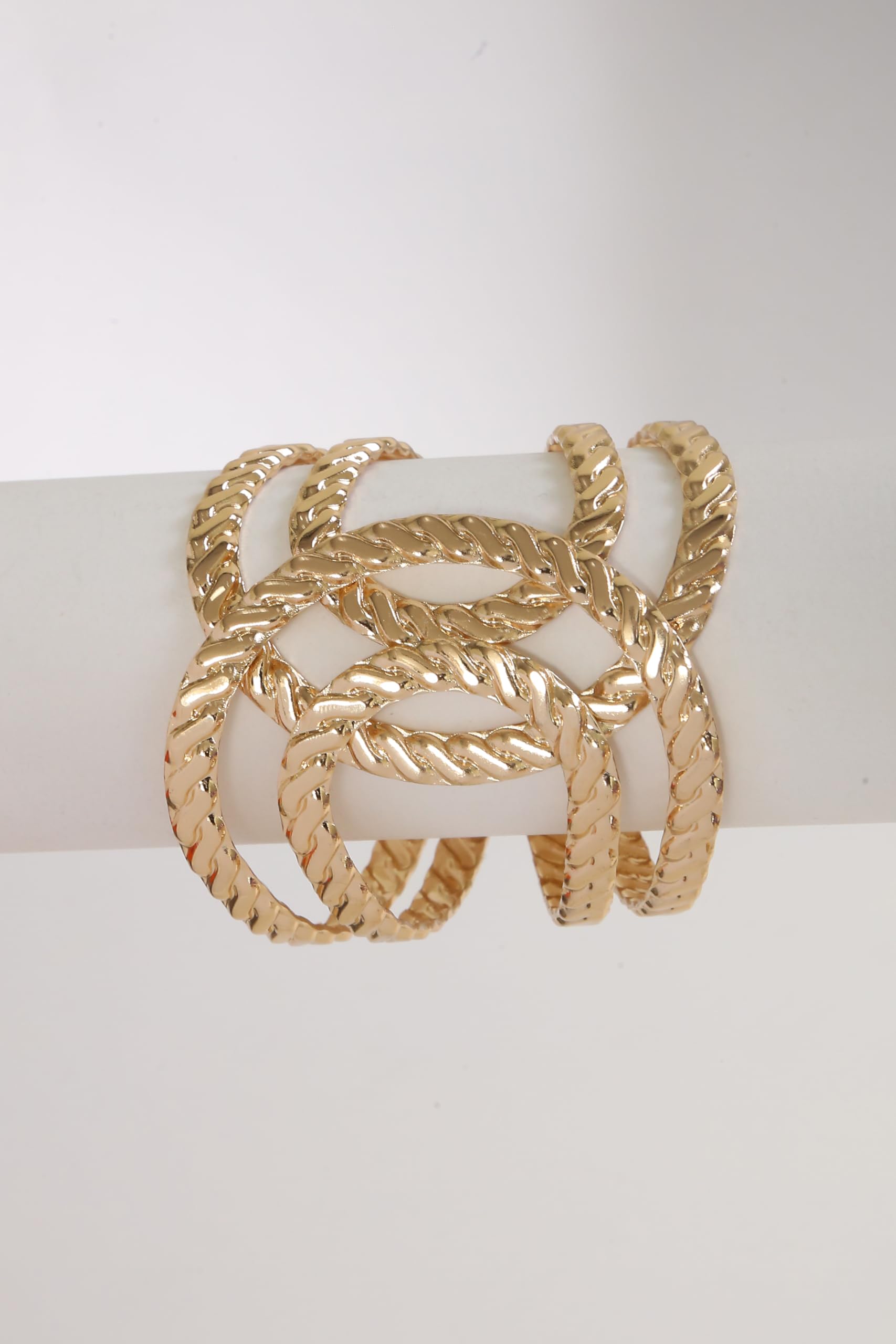 Rope Raga – Textured Gold Cuff Bracelet