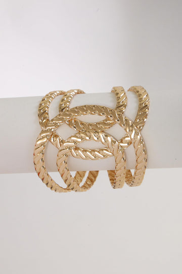 Rope Raga – Textured Gold Cuff Bracelet