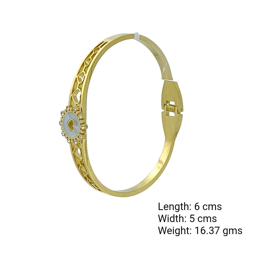 Pearl Halo Heart Bangle