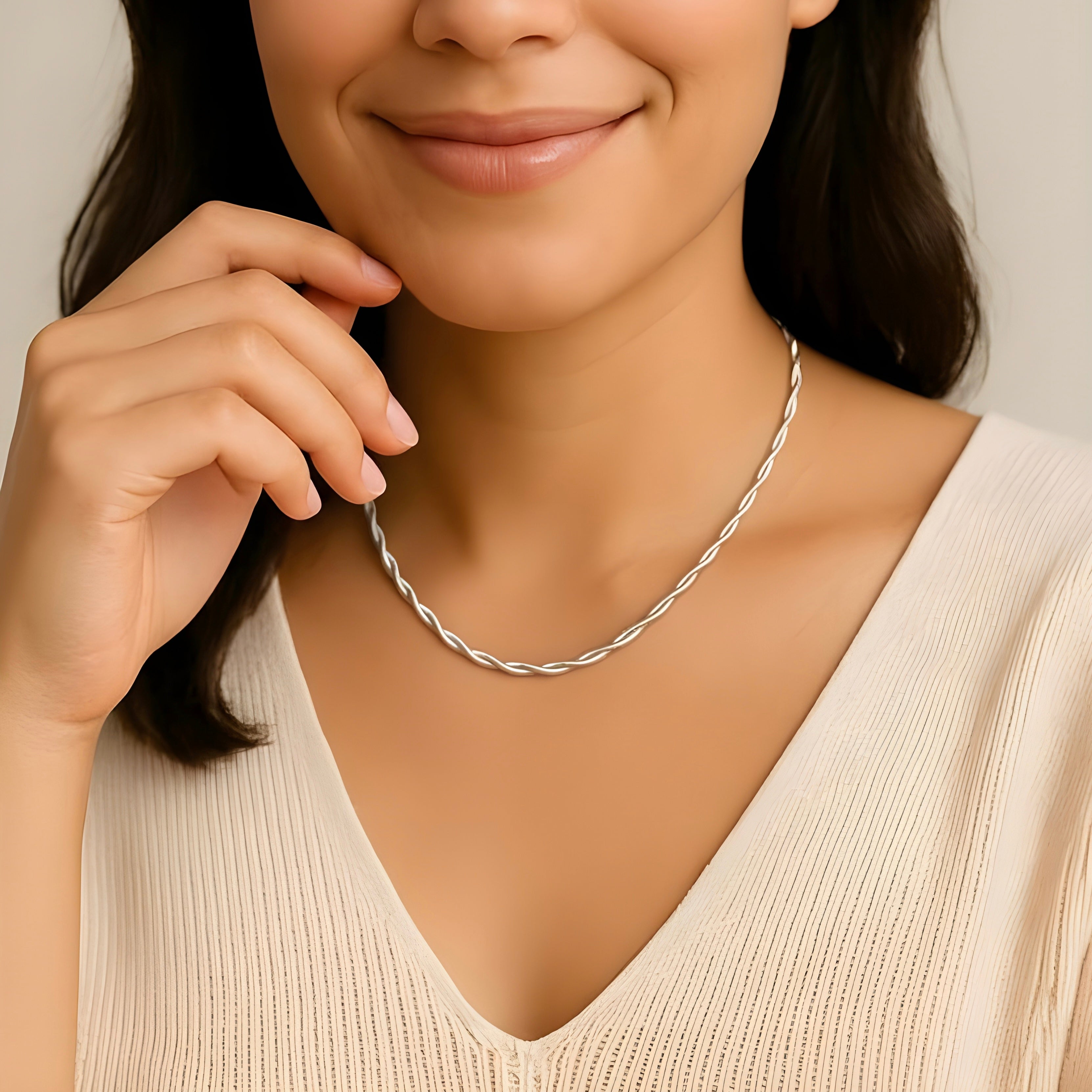 Silver Serpent – Twisted Steel Statement Chain