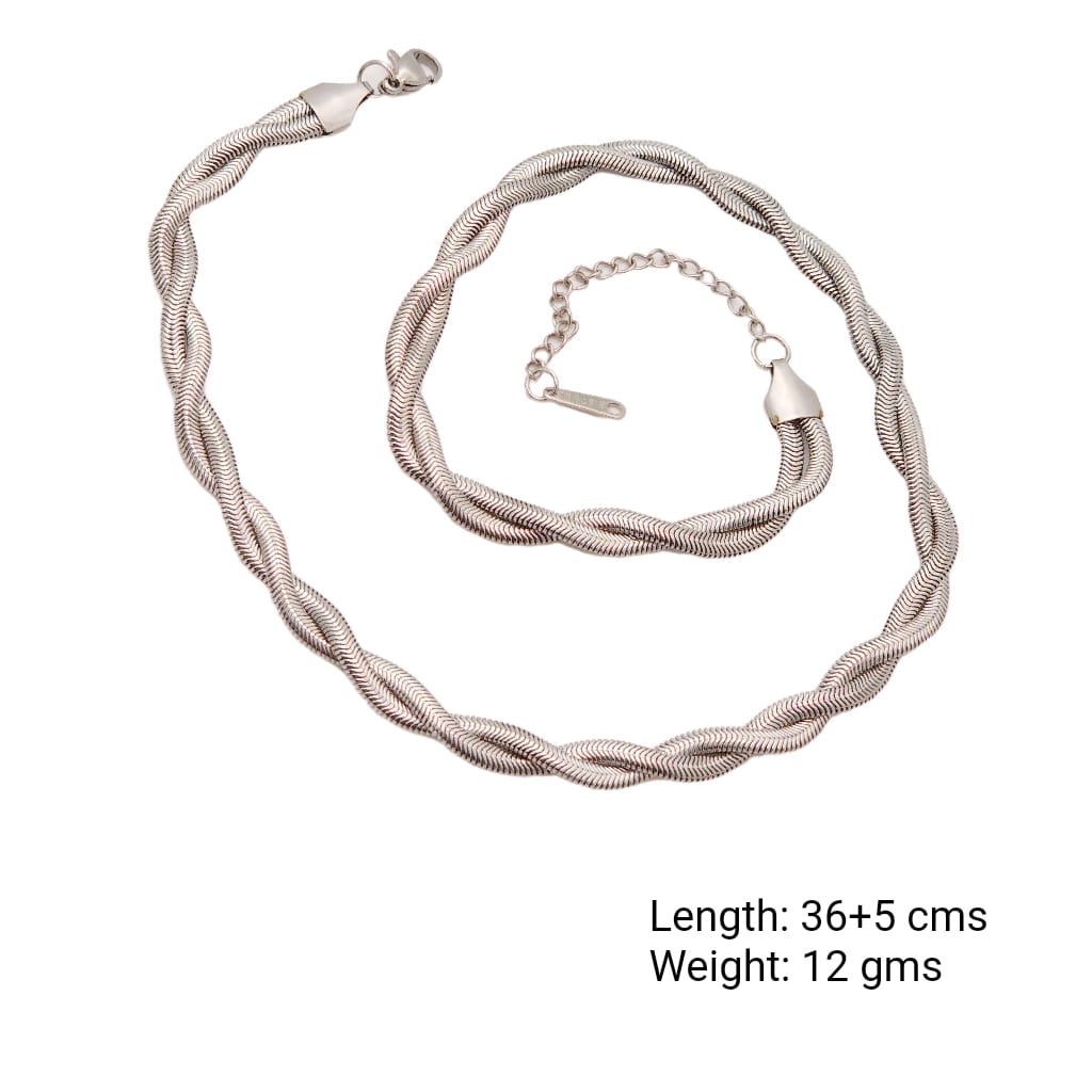 Silver Serpent – Twisted Steel Statement Chain