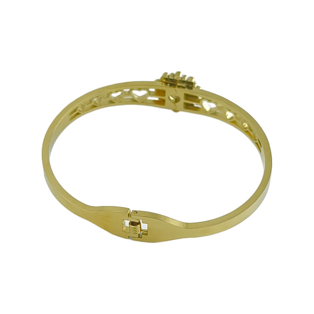 Pearl Halo Heart Bangle