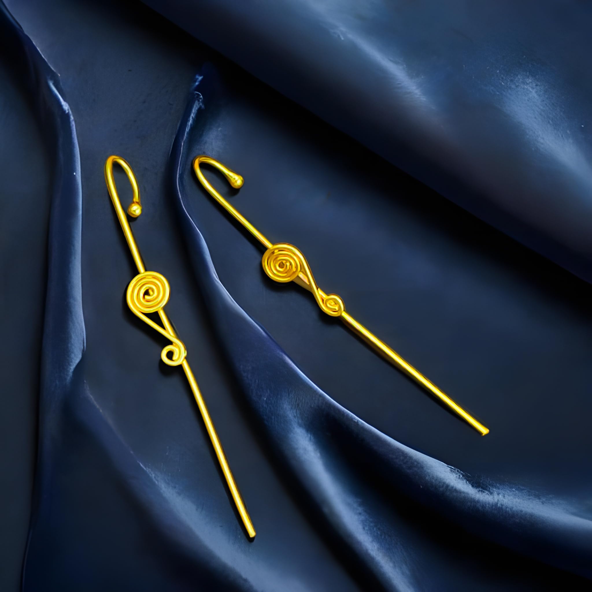 Spiral Sutra – Handcrafted Swirl Needle Earcuffs