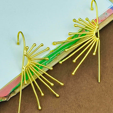 Surya Spire – Radiant Fan Needle Earcuffs