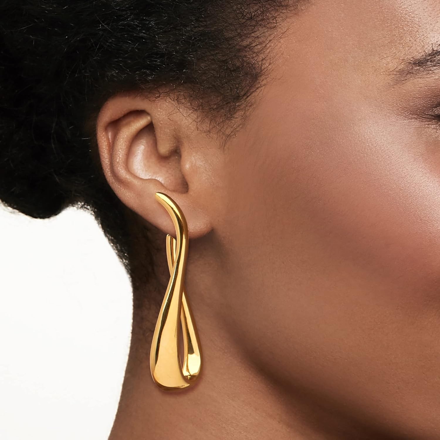 Lustre Curve Drop Earrings