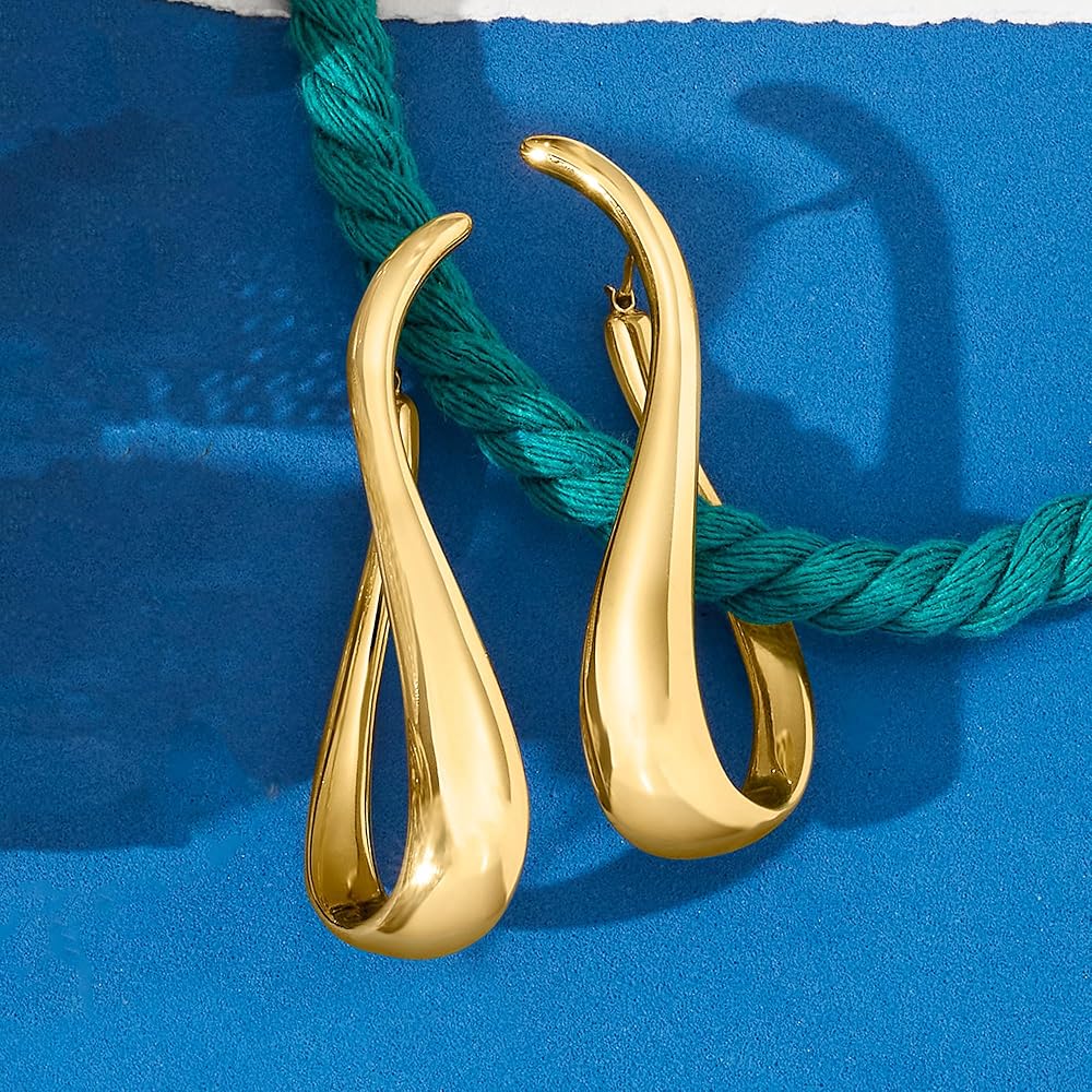 Lustre Curve Drop Earrings