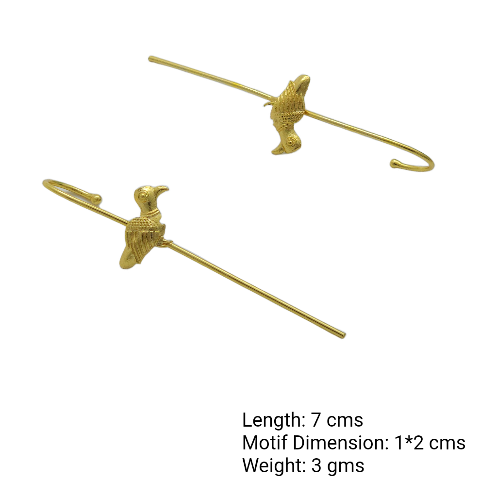Birdsong Whisper – Sculpted Sparrow Needle Earcuffs