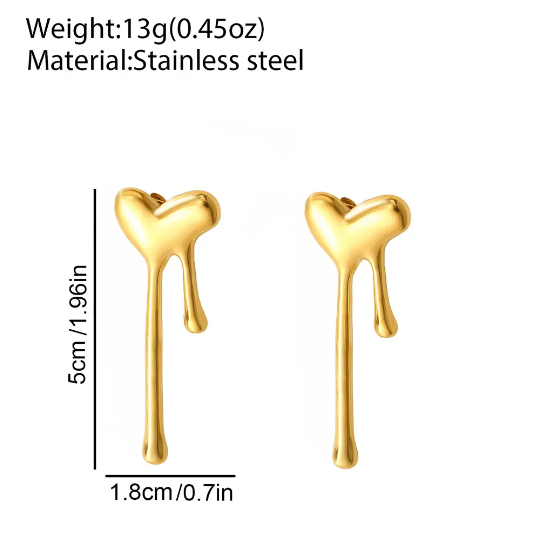Drip Heart Earrings