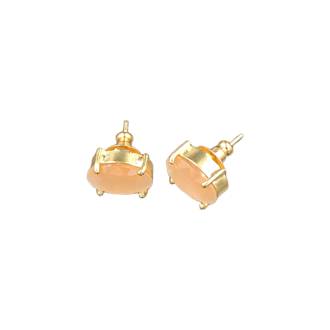 Peach Prism Studs