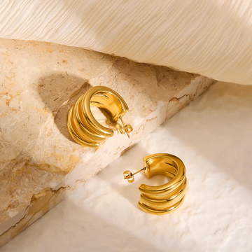 Trio Hoop Hugger Earrings