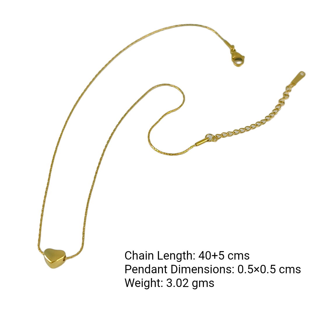 Golden Puff Heart Chain