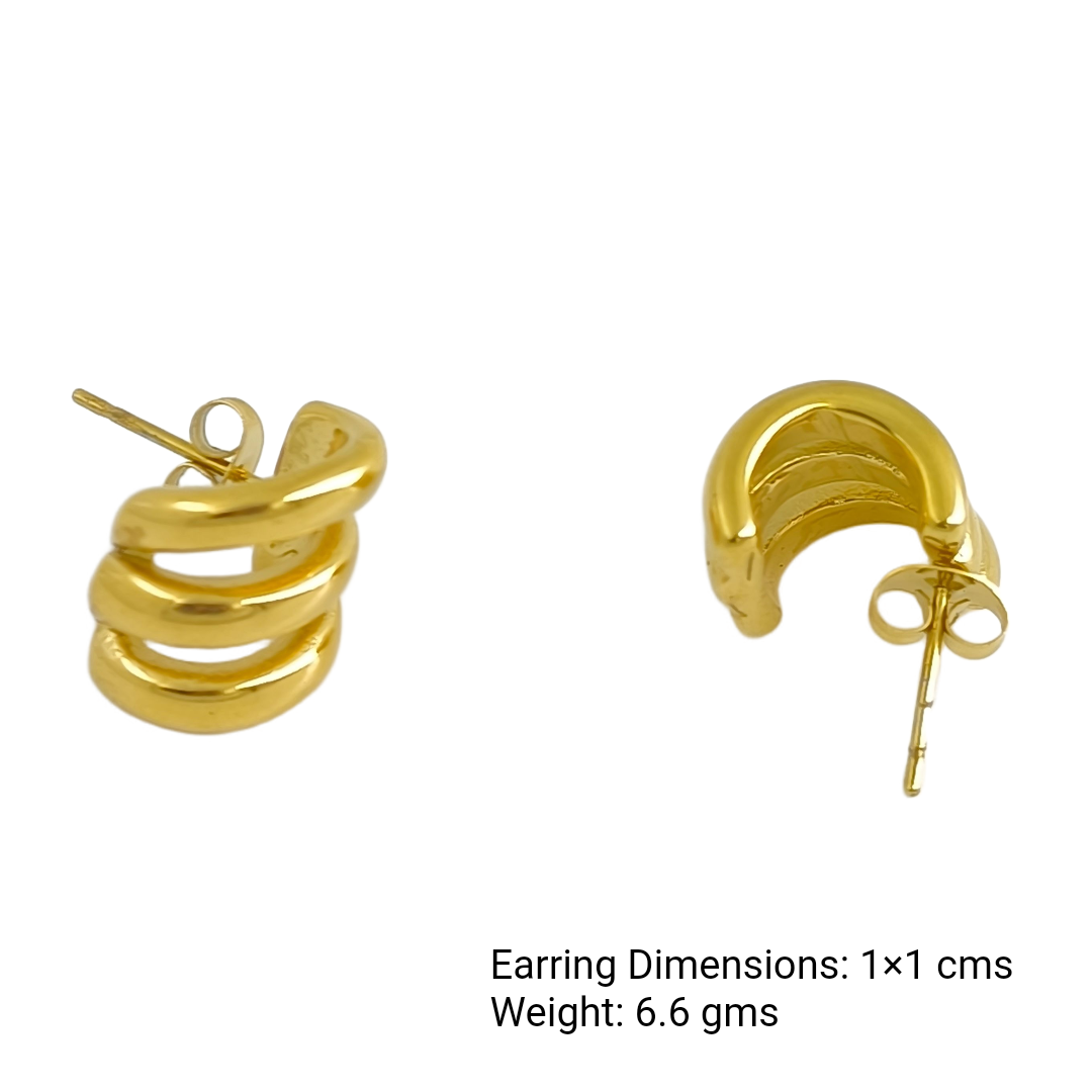 Trio Hoop Hugger Earrings